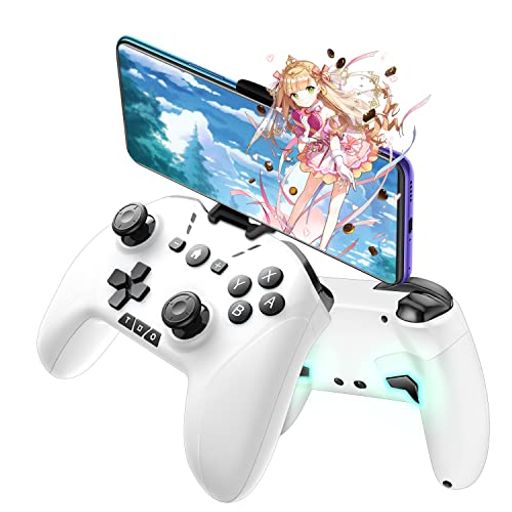 ワイヤレス コントローラー SWITCH/PC/IOS/ANDROID全対応【方向ボタンレイアウト可能/背面ボタン/スマホホルダー付き】プロコン ゲームパッド 自動連射 BLUETOOTH/2.4GH