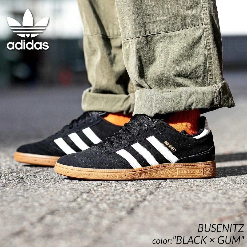adidas SB BUSENITZ BLACK GUM アディダス ブセニツ スニーカー ( 黒 ブラック ガムソール メンズ G48060 )