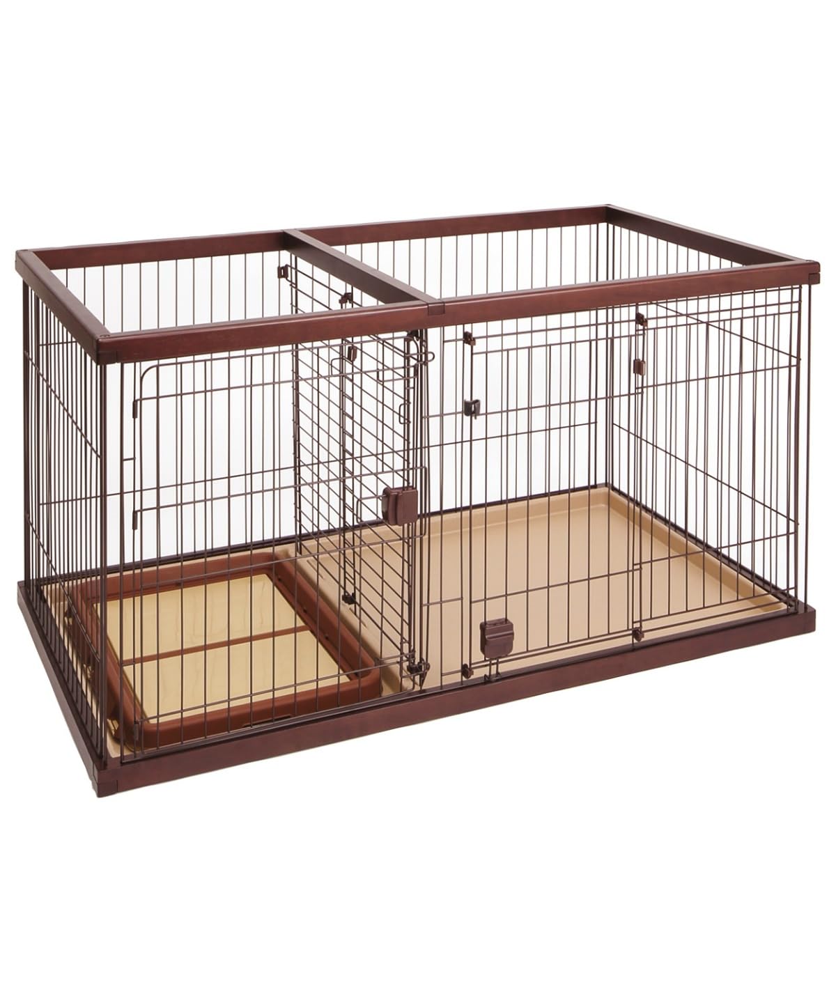 ペティオ (Petio) トイレのしつけが出来る ドッグルームサークル ブラウン ワイド