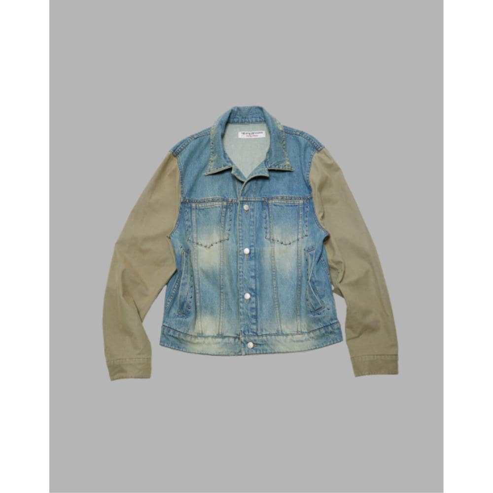 THE MUSEUM VISITOR HYBRID STUD DENIM JACKET WASHED BLUE