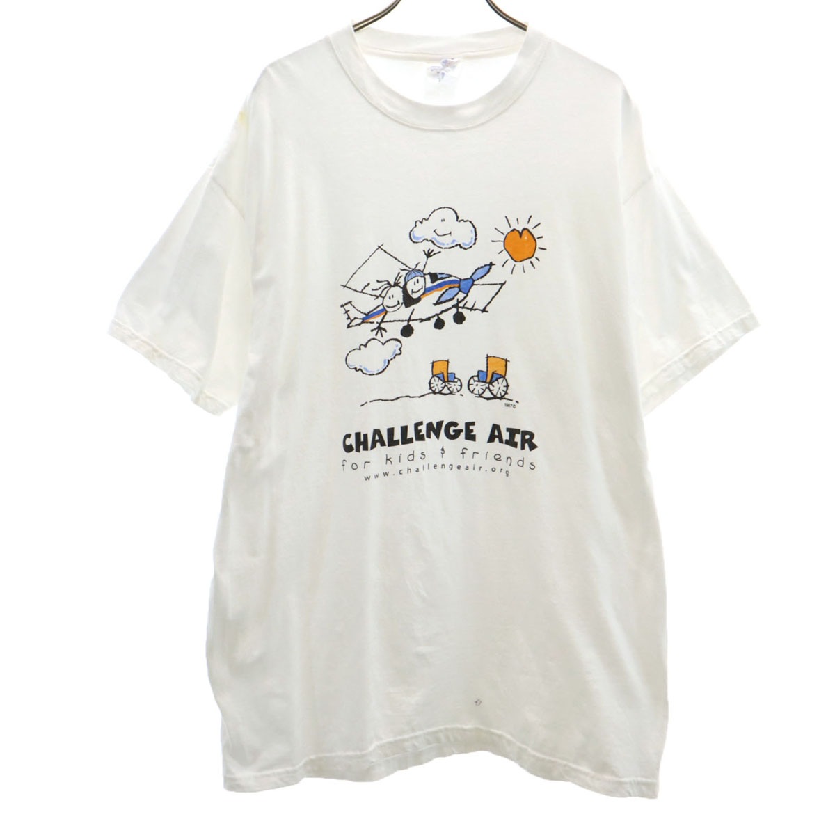 90s オールド challenge air for kids and friends 半袖 Tシャツ L ホワイト BEEFY-T メンズ 古着