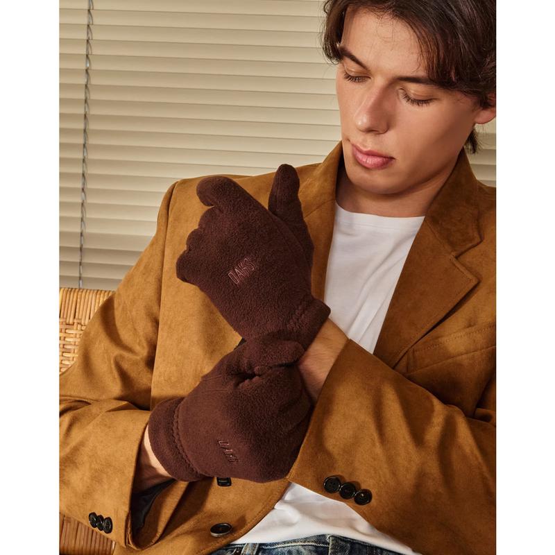 DCGV5F816W2 [メンズ手袋][手袋]ブラウンフリース無地手袋