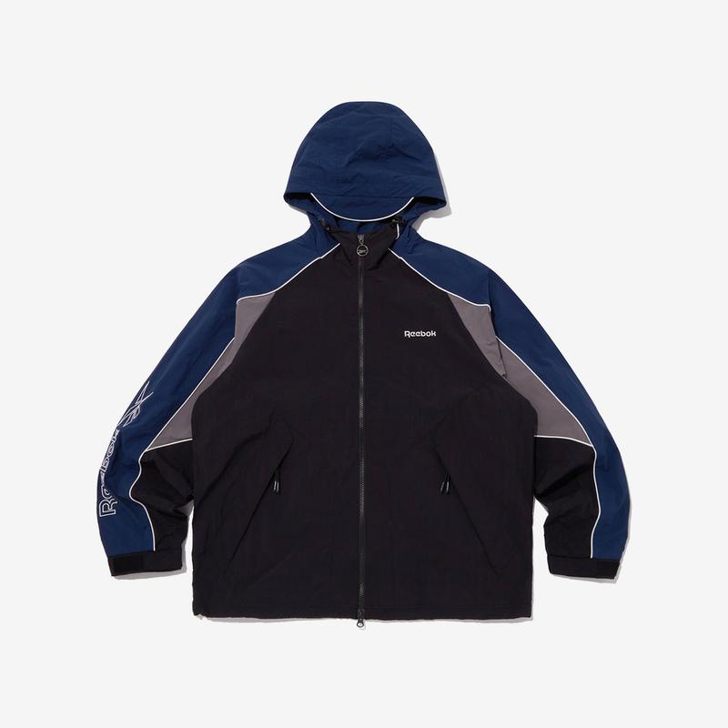 フーディウインドブレーカー - ブラック:ブルー REJU5FJ17BK