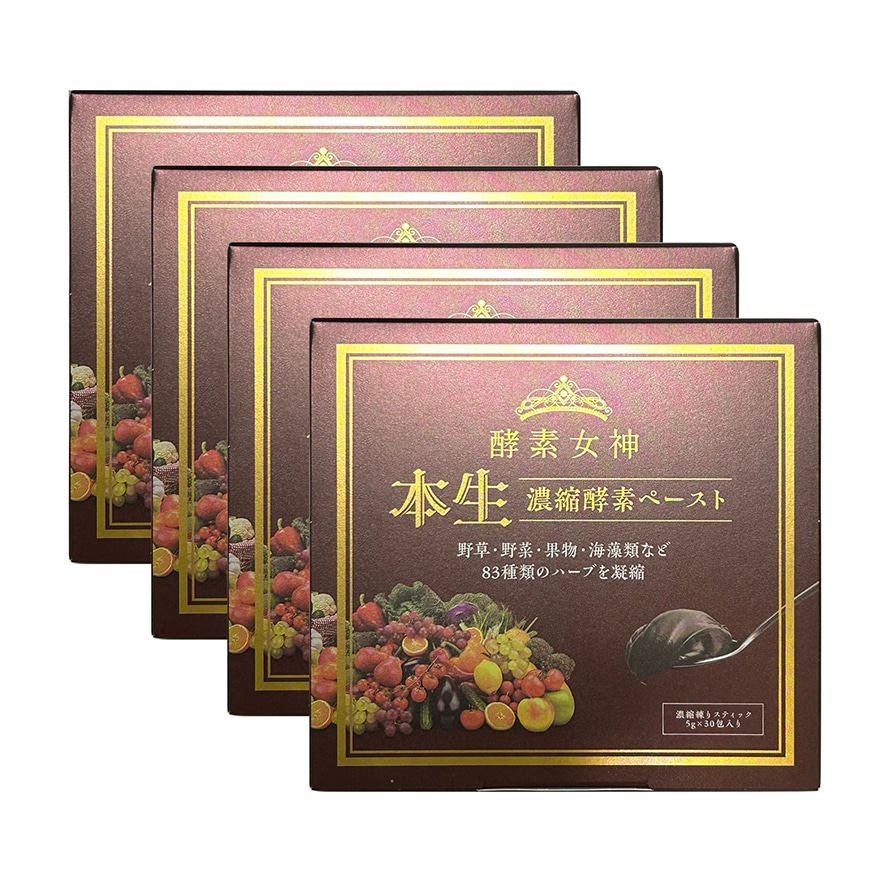 酵素女神 　本生　濃縮酵素ペースト 30包　4個　83品目の熟成酵素ペースト