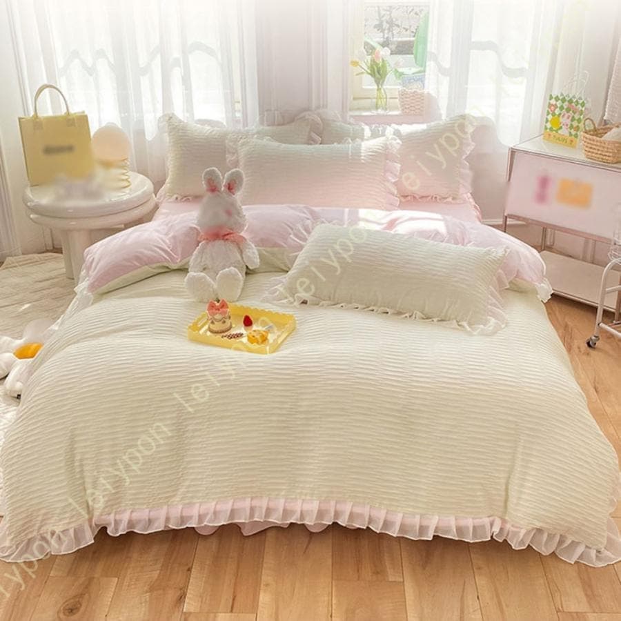 【急速出荷!】心柄 掛け布団カバー シングル 4点セット ベットカバー ベッド用 single おしゃれ ピンク 洋式・和式兼用 洗い替え 速乾 防ダニ たんぽぽ柄 向日葵柄