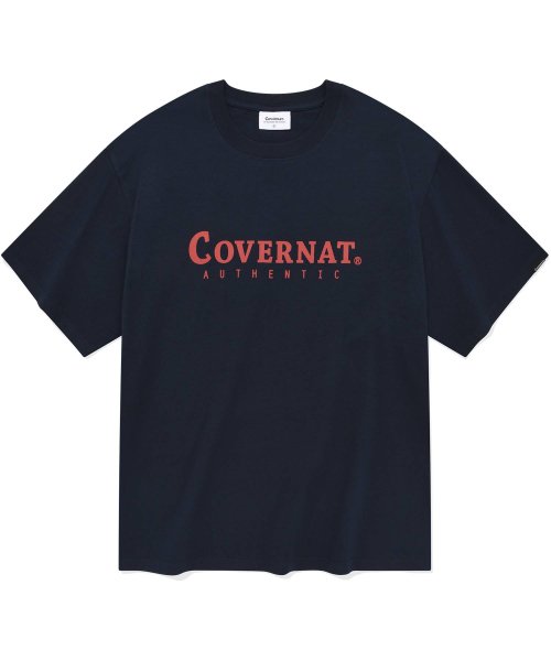COVERNAT オーセンティックロゴ T シャツネイビー