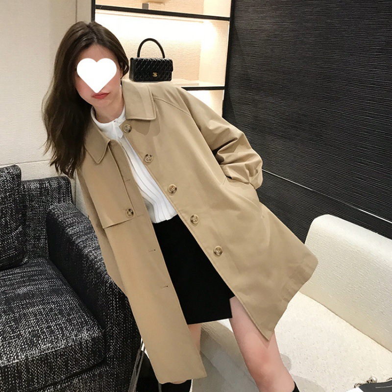 ウインドブレーカーレディースミドル丈2024年春秋新作韓国風カードカラー気質コートレディース小さい人気コートトレンド 5,323円