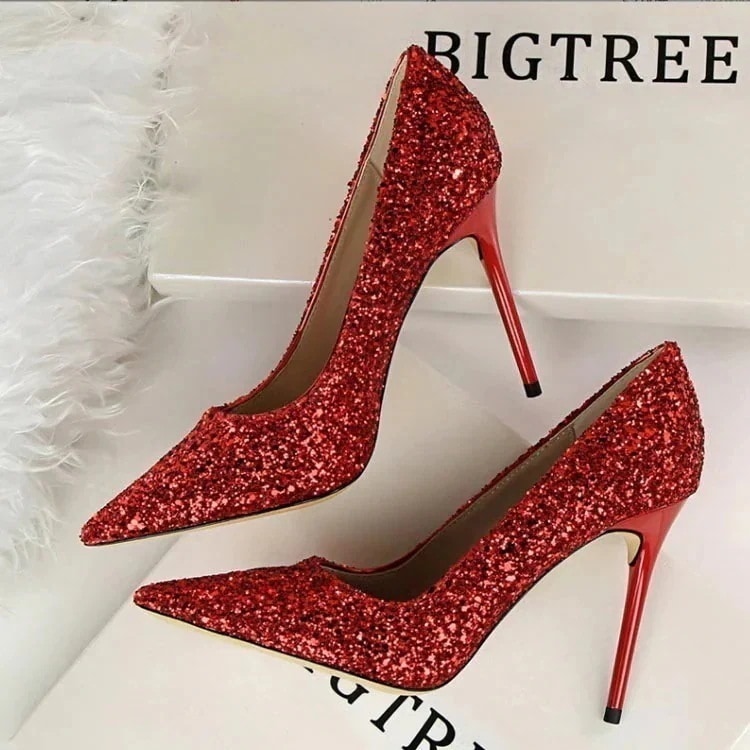 大きいサイズパンプスキラキラハイヒールレディースシューズキラキラポインテッドトゥラメ脚グリッター靴ピンヒール痛くない結婚式パーティー発表会披露宴謝会お呼ばれキャバ嬢華やか95cm 5,535円
