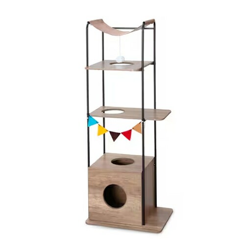 アイリスオーヤマ【ペット用品】キャットウッディシェルフ ブラウン PUS-150 キャットタワー I-4967576495400【IRIS OHYAMA】