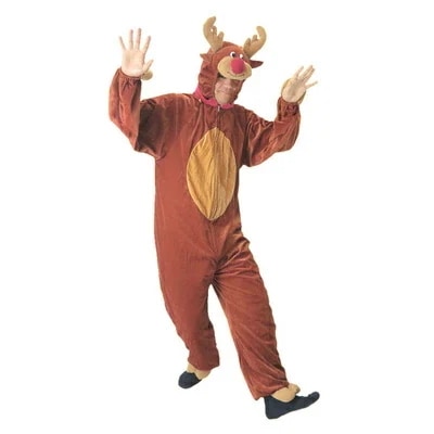 トナカイ　コスプレトナカイフード付きコスチューム【コスプレ衣アニマル動物クリスマストナカイコスチューム女性用トナカイ衣レディースメンズ仮男女兼用男性用大人用】