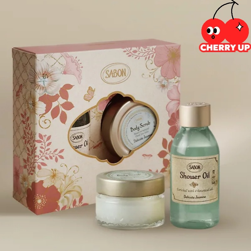 【限定】【単独】ボディスクラブ＆シャワーオイル（バスウォッシュ）ギフトセット（ホワイトティー・ジャスミン・グリーンローズ 3種より1種選択）ギフト バスケア ボディスクラブ シャワーオイル ホワイトテ