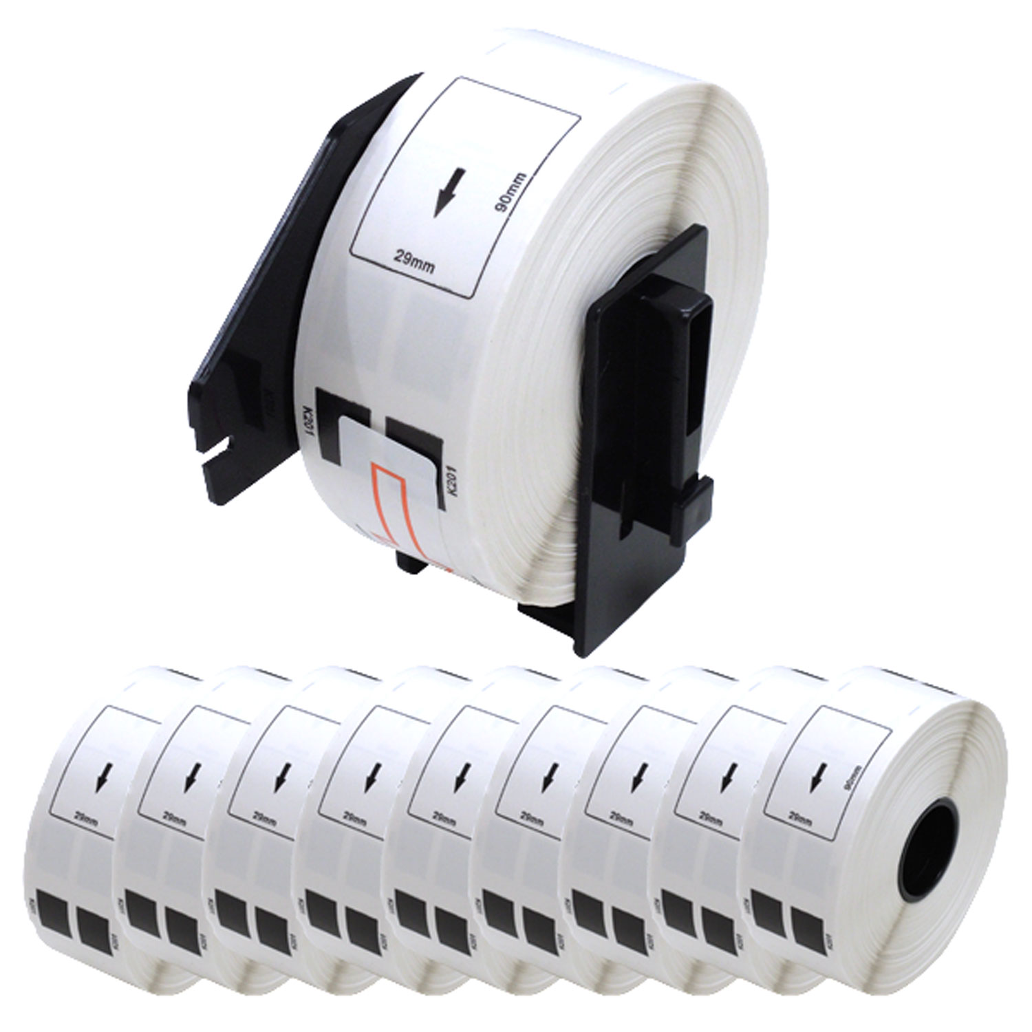 ブラザー用 ピータッチ DKプレカットラベル (感熱紙) DK-1201 互換品 宛名ラベル 白 29mm×90mm 400枚入り 10個セット+ホルダー1個