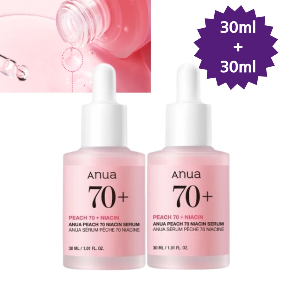 【ヒョクs pick/正規品/1+1】桃70％ナイアシンセラム, 30ml+30ml/水分/角質鎮静/光彩/メイク維持/韓国コスメ