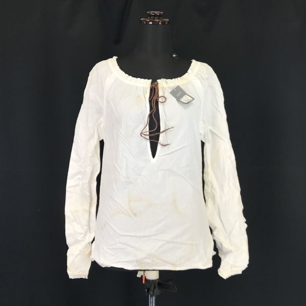 Made in ItalyMIU MIU長袖シャツ/ブラウス【Womens size -L/40/白/white】正規代理店タグ/Tops/ShirtsBH258