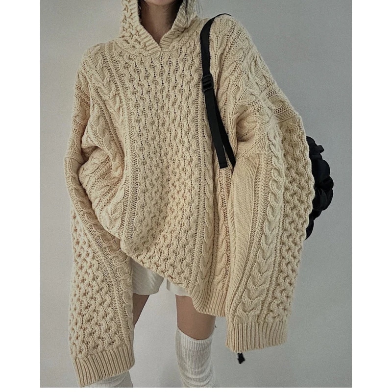 24韓国スタイルの重工業フード付きセーター