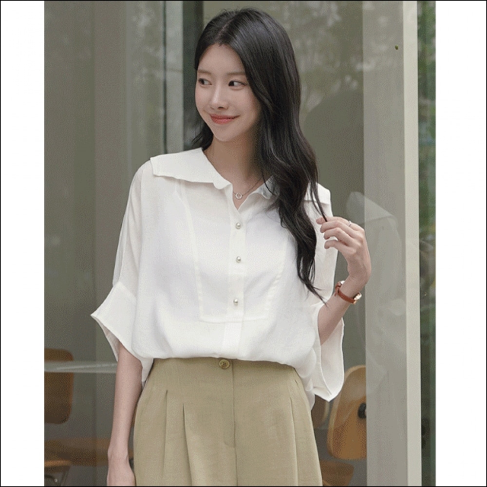 クリック＆ファニーエロピンタックカラーブラウス