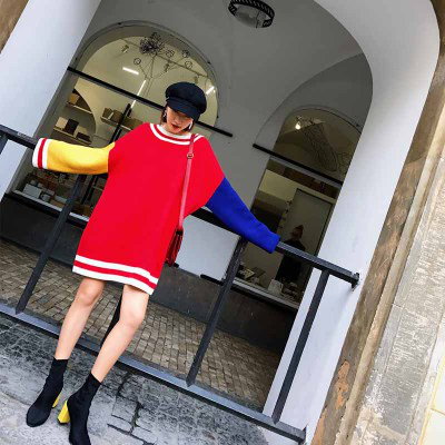 2018 春新作 韓国ファッション レディース ニット人気 長袖 カットソー ミディアム セーター 体型 カバー トップス 上質/2COLOR D71281 2018 春新作 韓国ファッション レディース ニット人気 長袖 カットソー ミディアム セーター 体型 カバー トップス 上質/2COLOR D71281