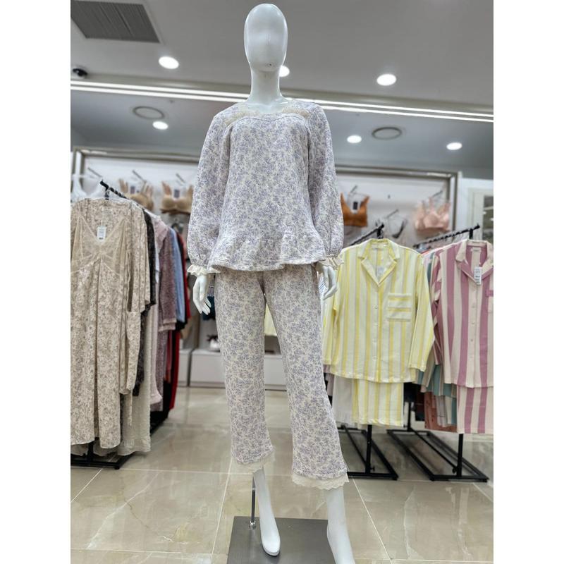 バーバラ 綿混 三重織り キルティング綿 女性パジャマ AWP4592R (スターフィールドCOEX)