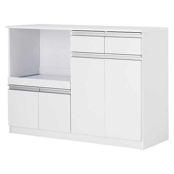 キッチンカウンター 約幅118×奥行40×高さ82cm ホワイト 2口コンセント付き キッチン収納 組立品 キッチン 台所