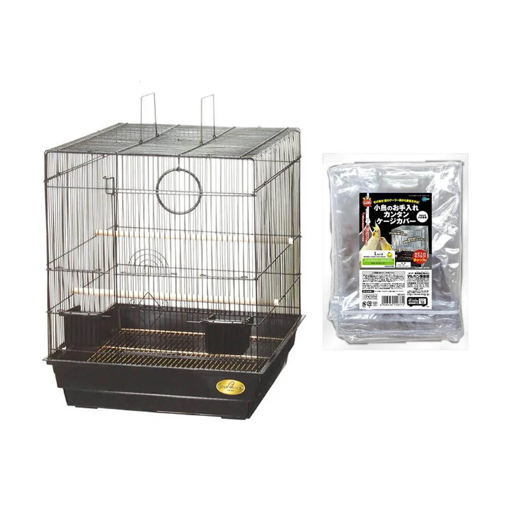 マルカン　小鳥のお手入れカンタンケージカバー　Ｌ（４８X４８X５７ｃｍ）＋バードパレス　キング（４７．５X４７．５X５７ｃｍ）　ＣＲＣ55―10―10―00―00