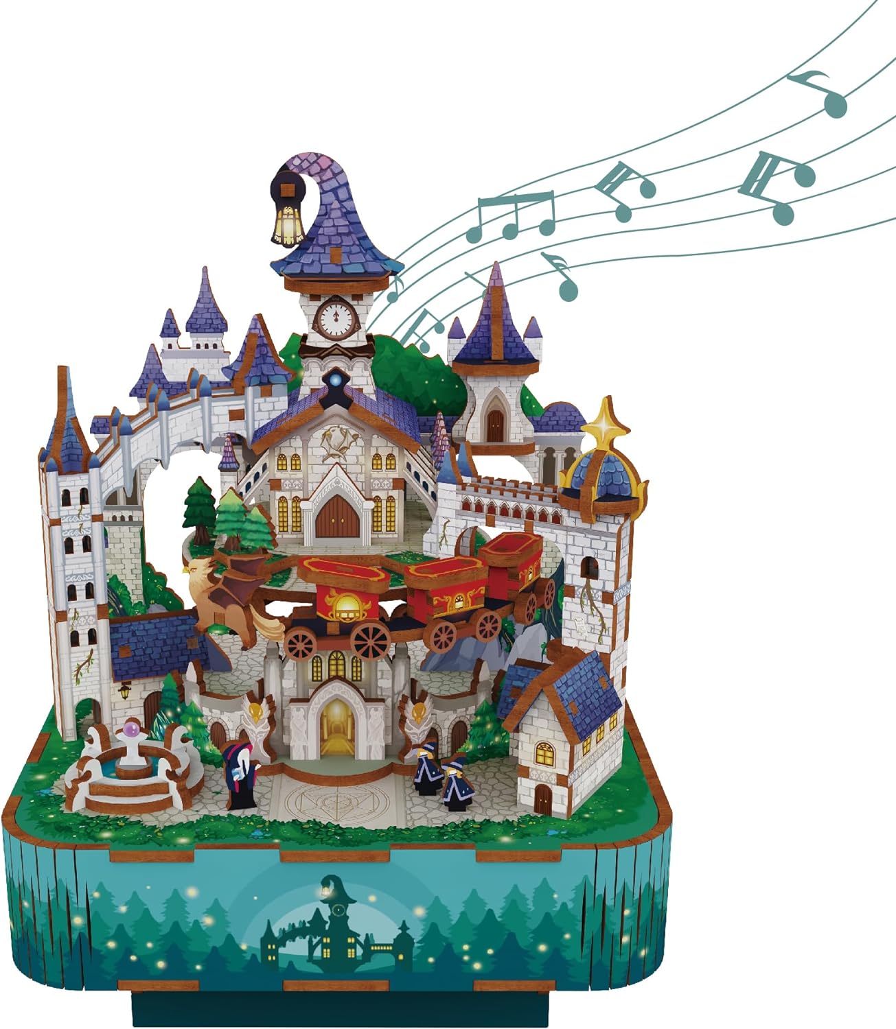 人気SALE,[高品質]オルゴール 立体パズル 3D木製パズル DIY音楽ボックス 組み立て 回転式オルゴール 時計仕掛け 発条 ウッド クラフト (ws396)