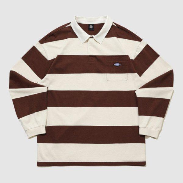 長袖Tシャツ VQA UQ321CRL92-ECR HBL ロイヤルカレッジ カラーブロック ラグビーカラー 長袖Tシャツ BEIGE