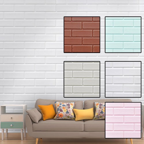 壁紙クッション シート レンガ調 66cm×5m クッションレンガ クッションブリック DIY シール壁紙 おしゃれ 北欧 3D立体 壁紙 貼る 発泡スチロール ホワイト