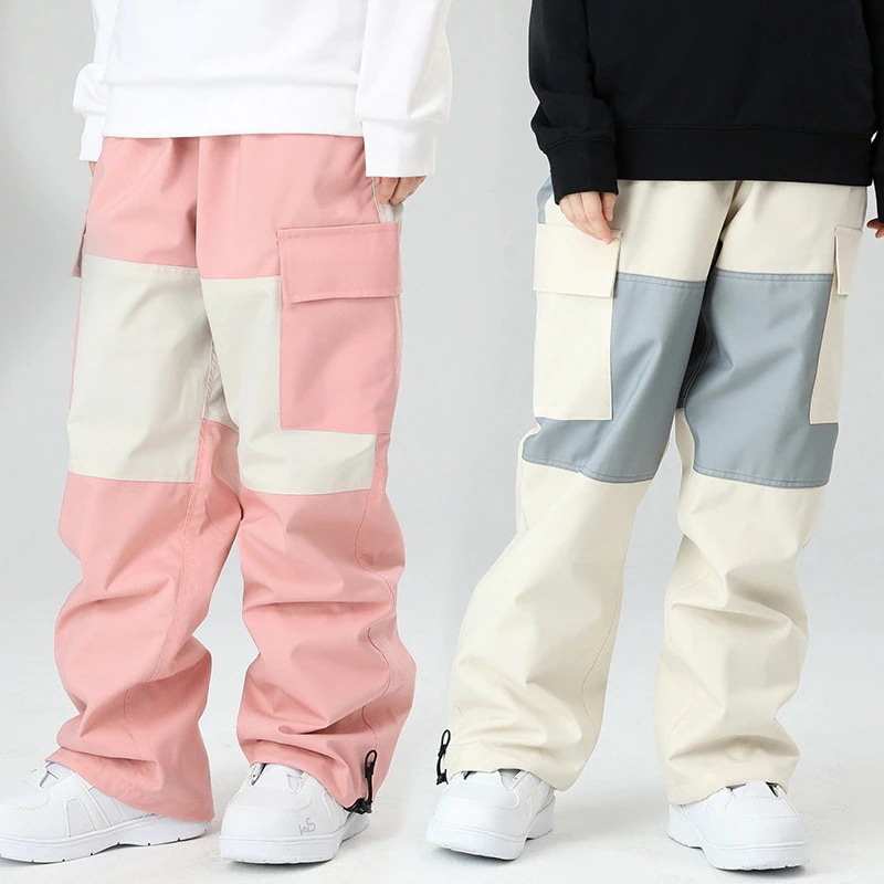 【急速出荷!】スノーボードウェア ズボン パンツ メンズ レディース 単品 ロングパンツ カーゴパンツ スノーボード スキーウェア スノボウェア プルオーバー ゆったり 切り替え 韓国風 男女兼用 防