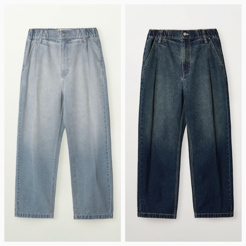 【SATUR】26SS ONE TUCK BANDING DENIM PANTS : 2COLORS
