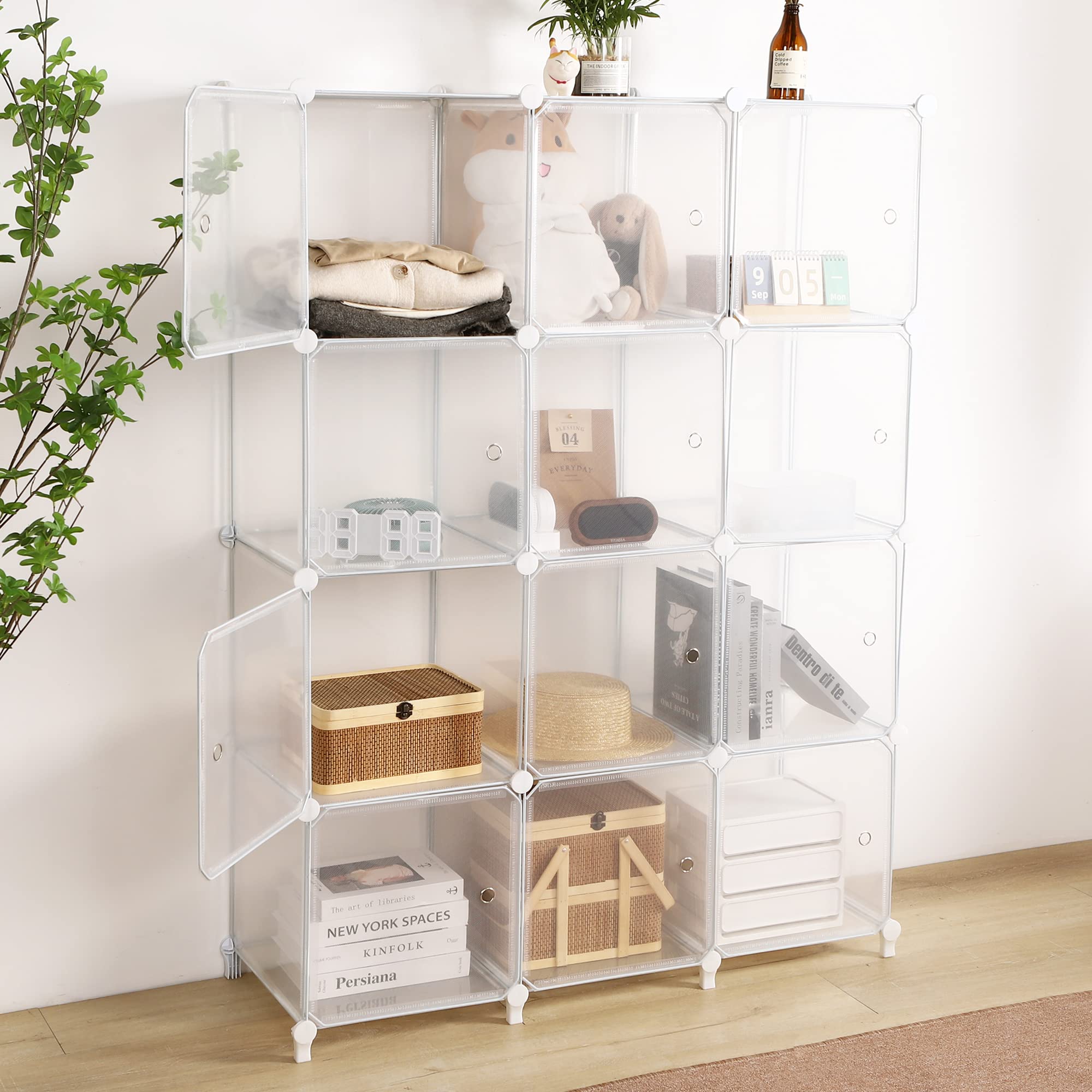 全国送料無料 【省スペース防塵収納ラック】チチロバ(TITIROBA) 収納棚 扉付き 収納 ラック 棚 見せる 簡単組立 大容量 整理棚 洋服棚 収納ボックス クローゼット ワードローブ おしゃれ