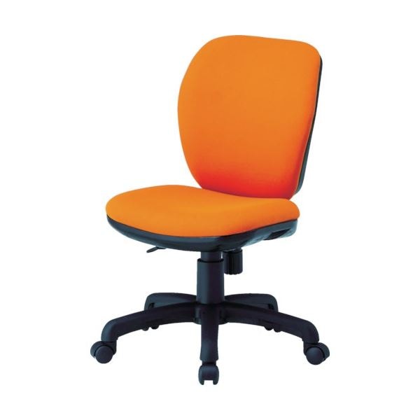 藤沢工業 オフィスチェア 肘なし オレンジ FST-77-OR 1脚 組立品