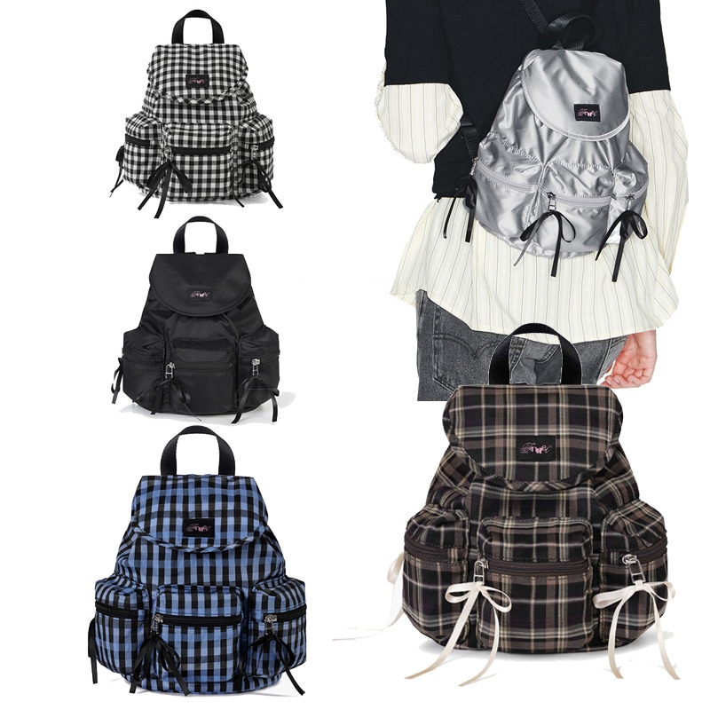 BERRY POCKET BACKPACK - BLACK / SILVER / CHECK BLACK / CHECK BLUE/CHECK BLUE 9,155円