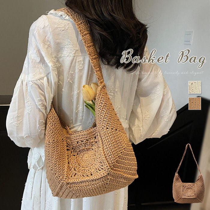 【20点セット】かごバッグ ショルダーバッグ レディース 夏 大容量 軽い トートバッグ 肩掛けバッグ ショルダー 浴衣バッグ 肩掛け 肩がけ バスケットバッグ バッグ かばん 夏バッグ ワンハンドル
