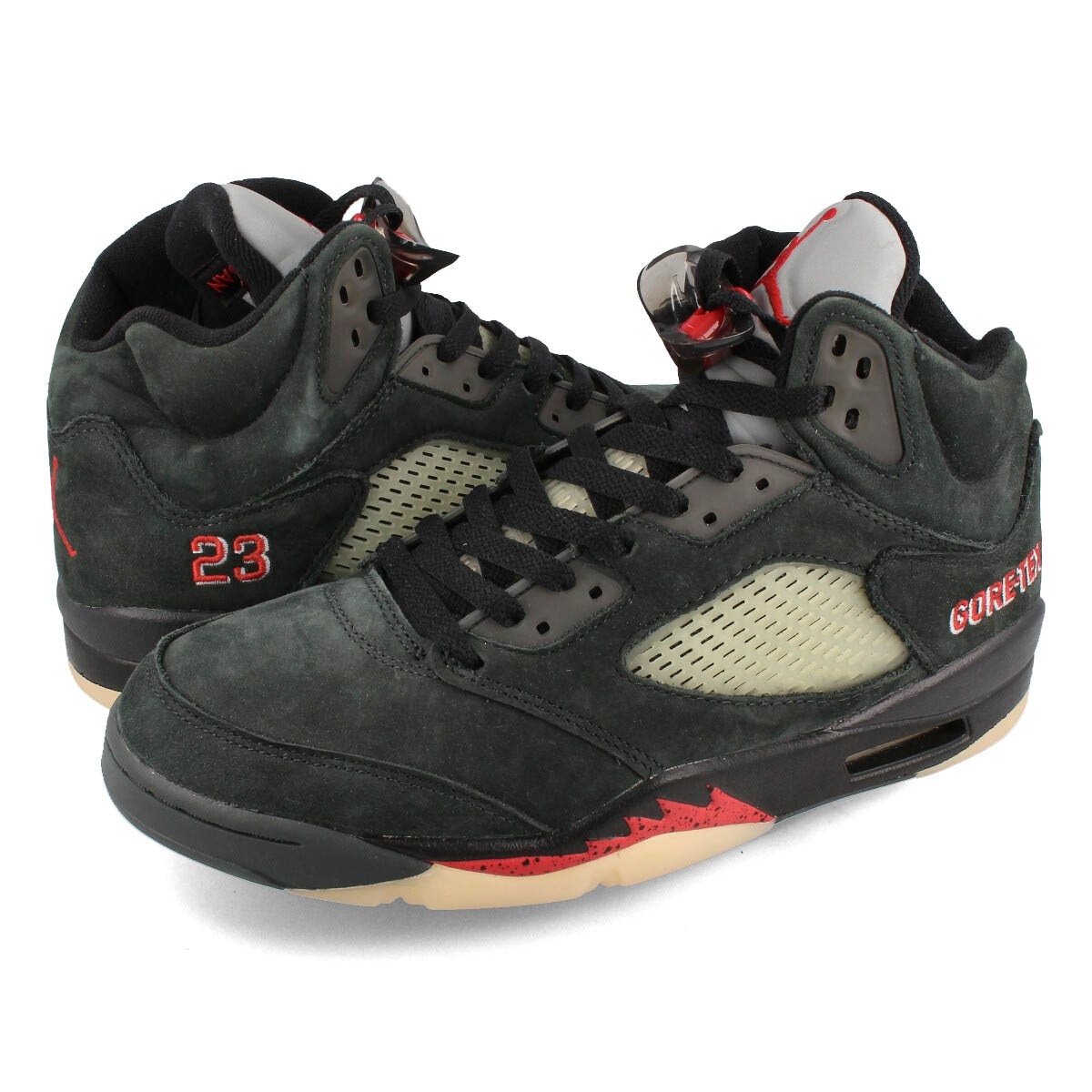 WMNS AIR JORDAN 5 RETRO GTX OFF NOIR/FIRE RED/BLACK/MUSLIN 【GORE-TEX】