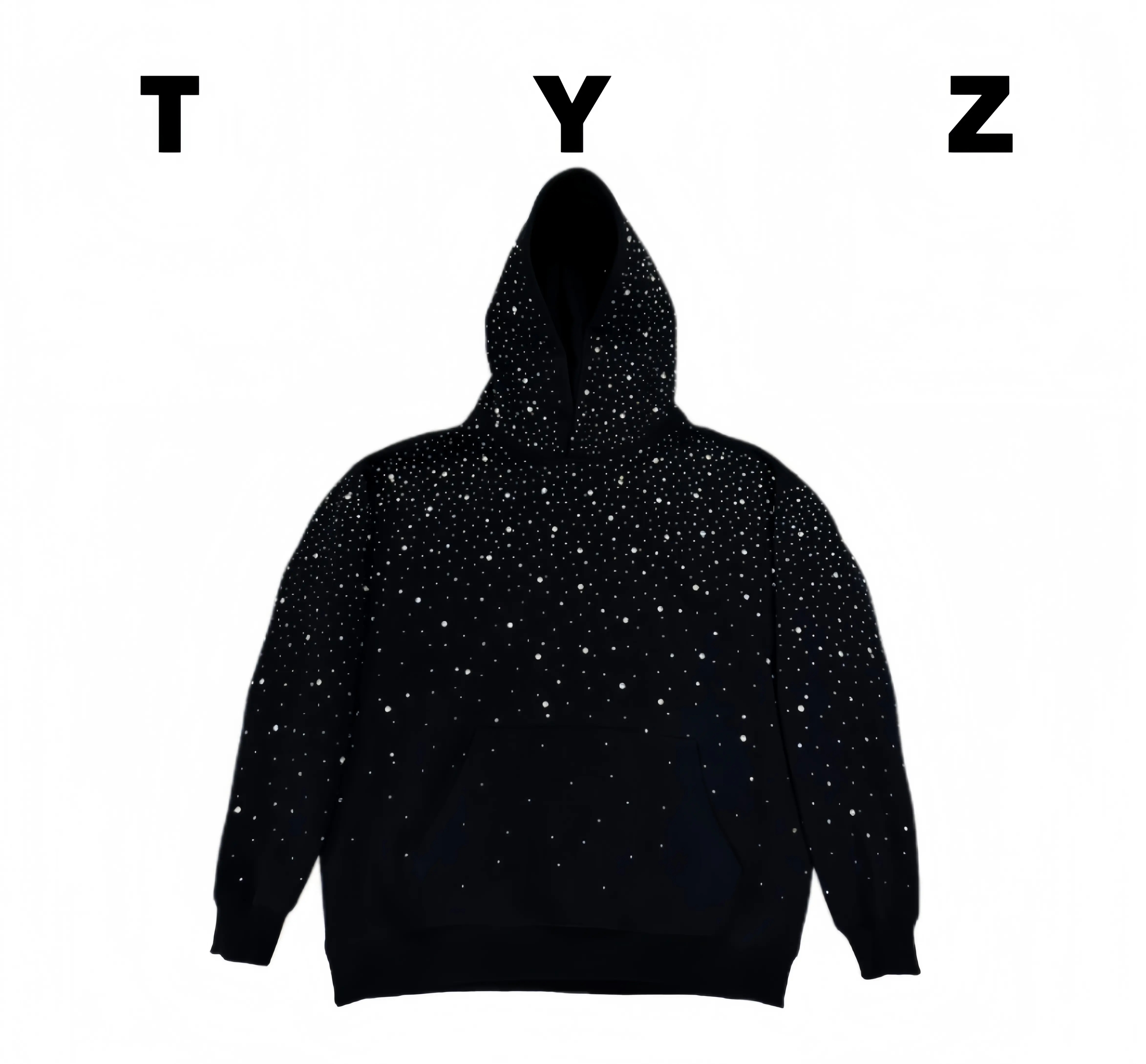 TYZ オリジナルデザイン 2026 春新作 超輝きラインストーン ユニセックス ラウンドネック 長袖フーディー ストリートウェア