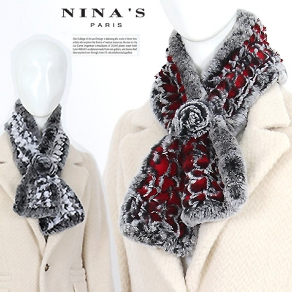 (Ninas Paris) スノースノーフレークレックスコサージュクロスマフラー (6SH376)