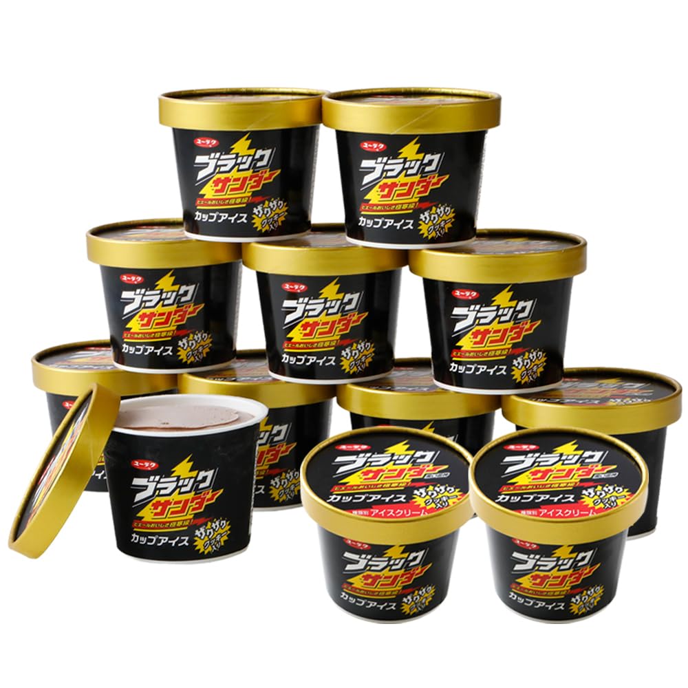 有楽製菓 ブラックサンダー カップアイス 12個セット チョコレートアイス ザクザク ビスケット入り 個包装 冷凍