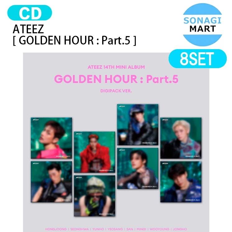 国内発送 ATEEZ DIGIPACK VER. [ GOLDEN HOUR : Part.5 ] 8種セット 14th Mini Album / 1次予約