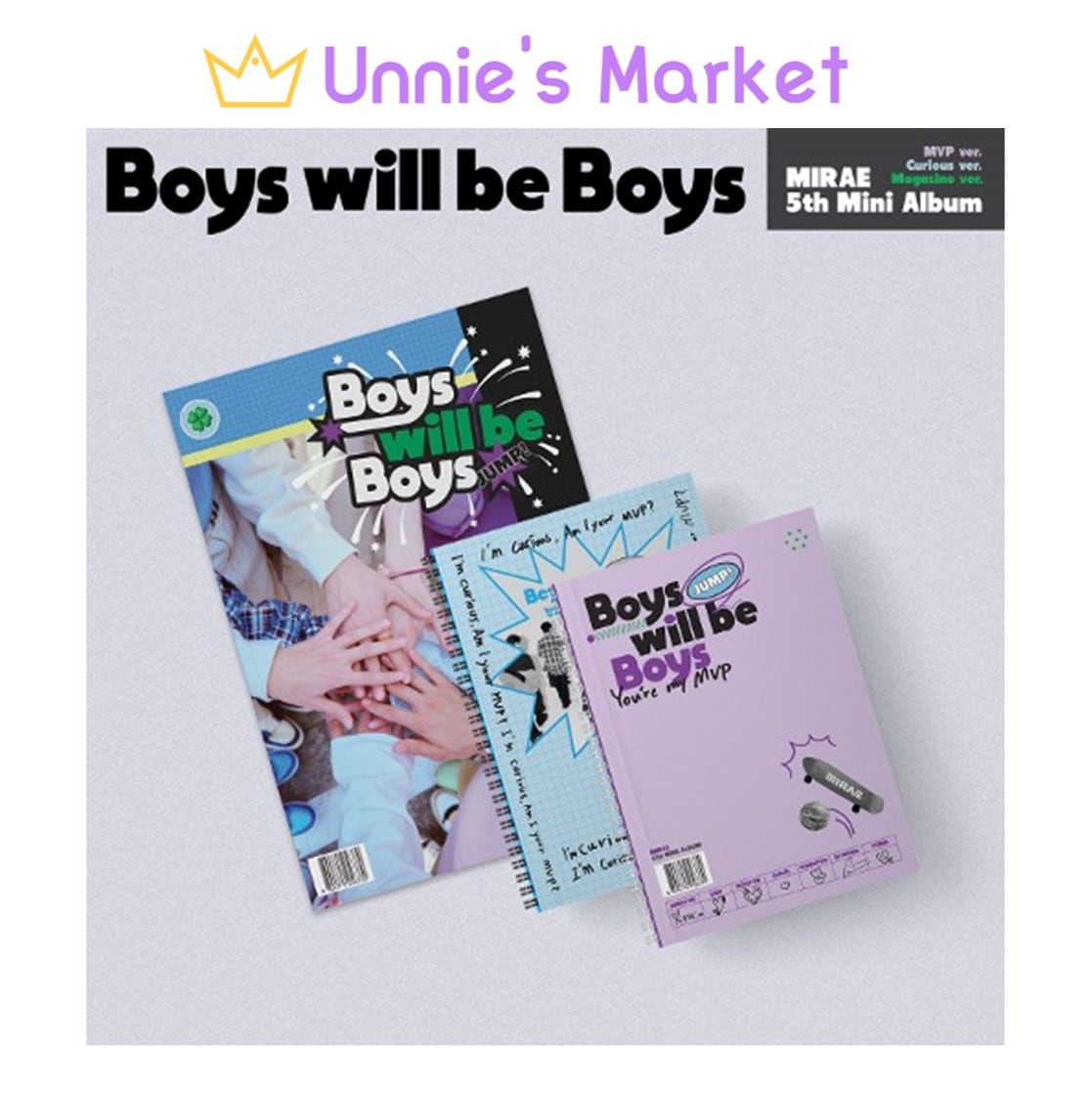 [SET] MIRAE [Boys will be Boys] (MVP ver. / Curious ver. / Magazine ver.)