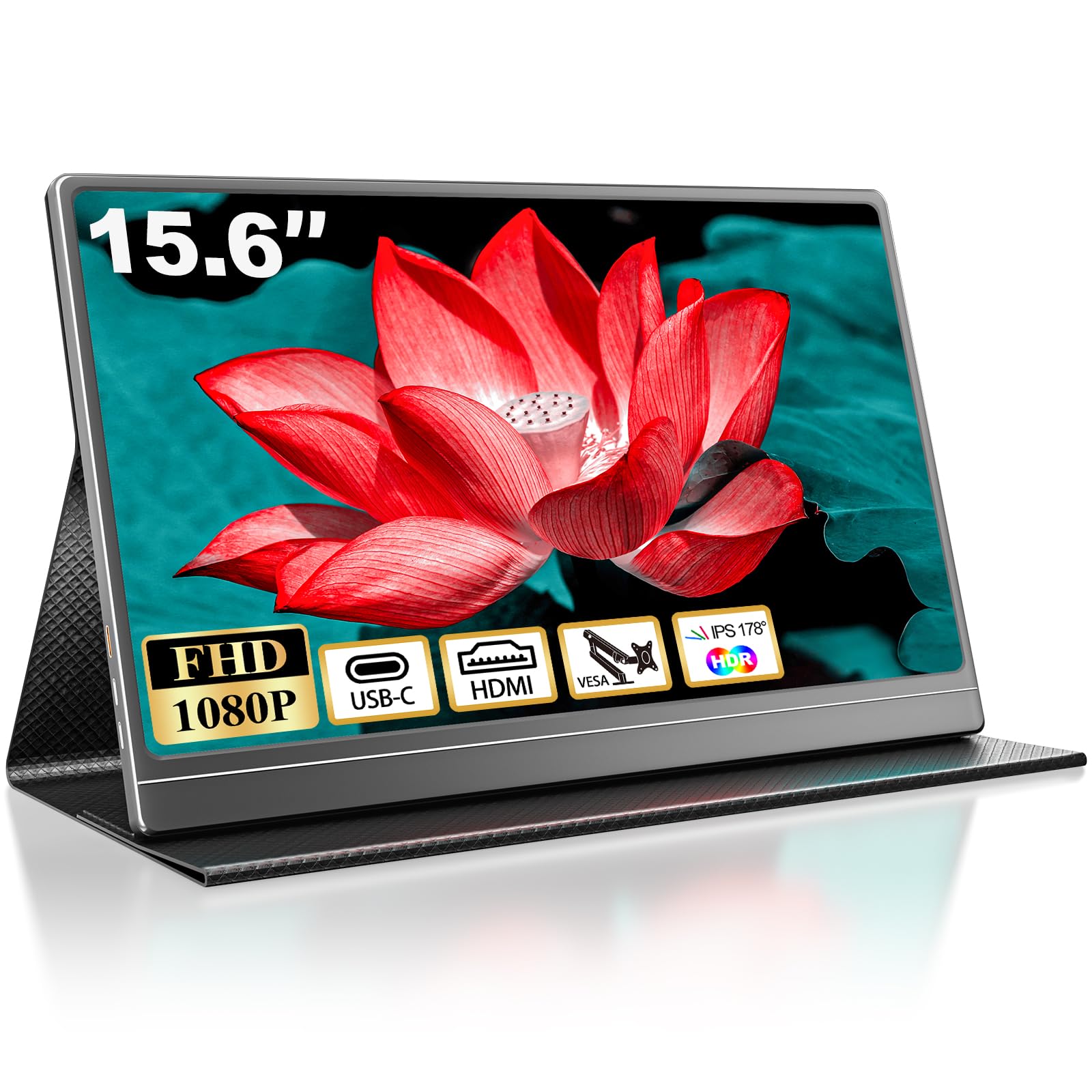 モバイルモニター 15.6インチ モバイルディスプレイ ポータブルモニター 1920x1080FHD ゲーミングモニター 高輝度400nits 非光沢IPSパネル VESA対応 60Hz 軽量 Tpy