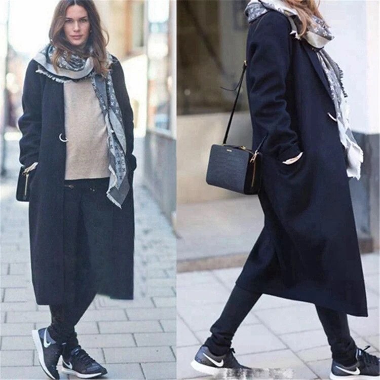 チェスターコート 紺 レディース 秋 冬 ロング丈 無地 防寒 通勤 通学 お散歩 普段着 着回し 重ね着 おしゃれ カジュアル シンプル 大きいサイズ 2XL 3XL 暖かい あわせやすい 大人