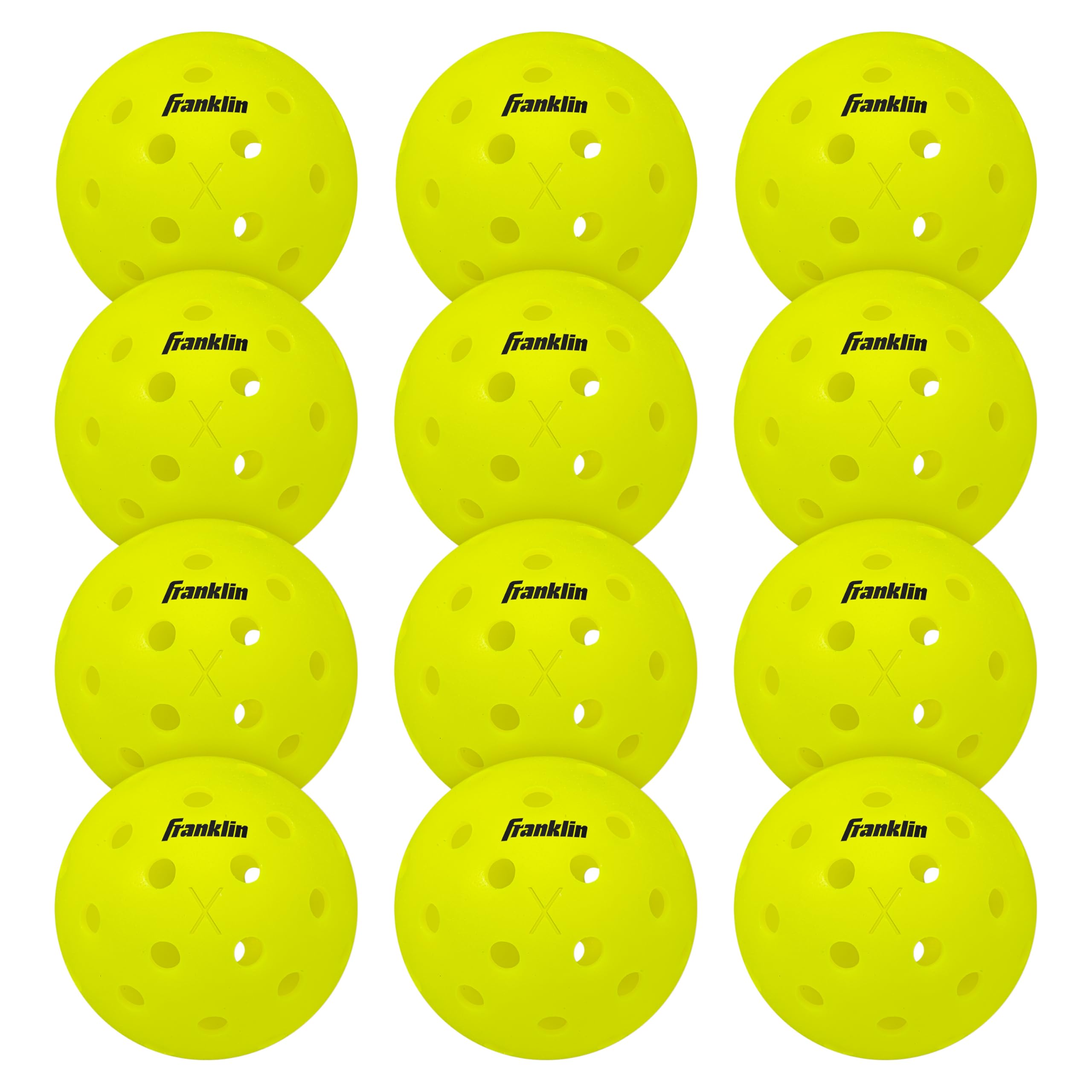 Franklin Sports Outdoor - X-40 ピックルボールボール - 米国(USAPA)承認 - 12パック 外側 - オプティックイエロー - USオープンボール 8,464円