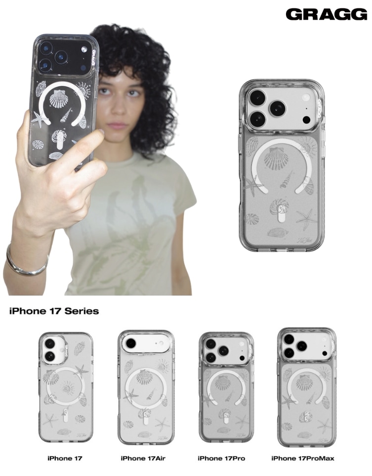 [x Kijun] 韓国限定 韓国人気 ファッション アクセサリー iPhone 17 MAGSAFE LAYERS FRAME CASE CLEAR BLACK FRIENDS OF THE SEA