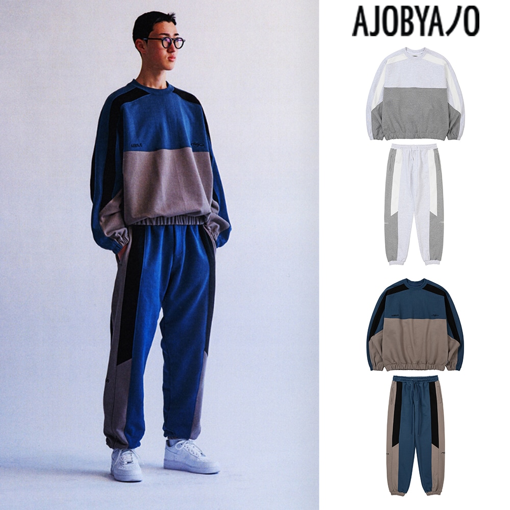 【AJO AJOBYAJO】 [SET] Tri Mixed Sweat SET