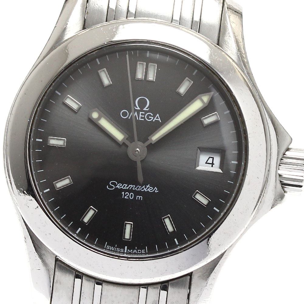 オメガ OMEGA 2581.43 シーマスター120 デイト クォーツ レディース 保証書付き_886362【中古】