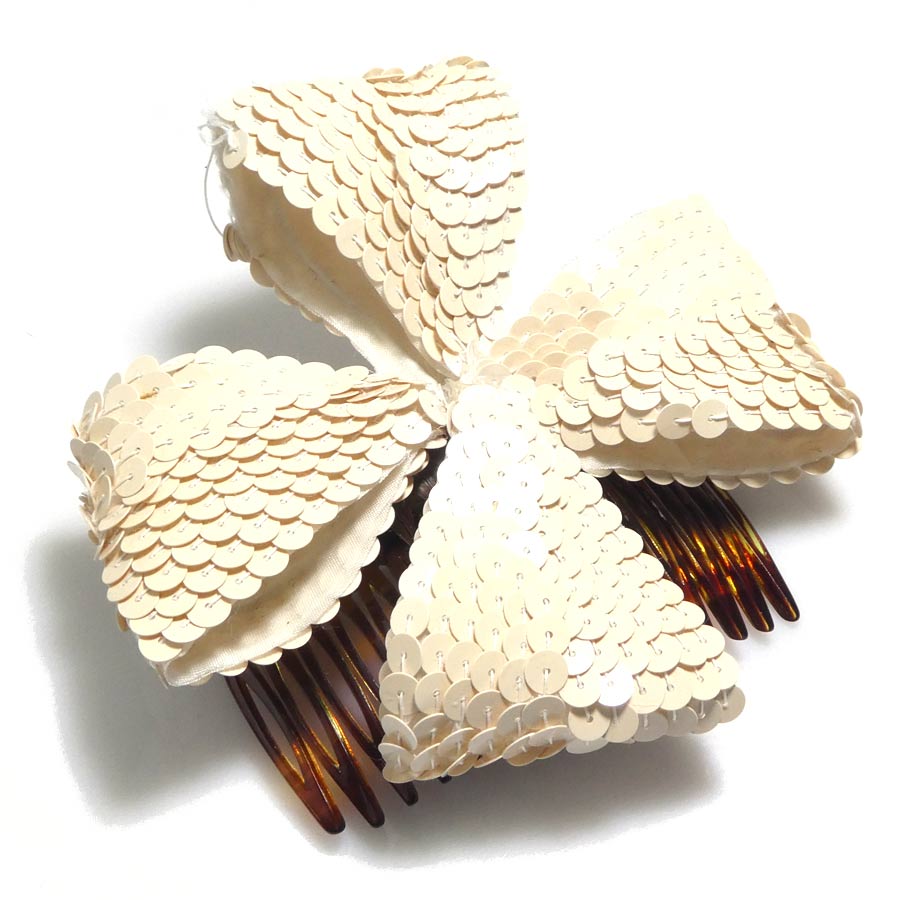 ヘアアクセサリー かんざし スパンコール/プラスチック ライトベージュ/ブラウン レディース e57515a