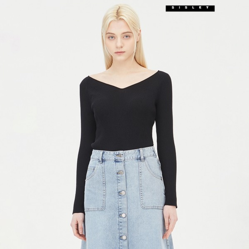 [シスレー] シスレーウェーブネックスリムニットSAKP38431
