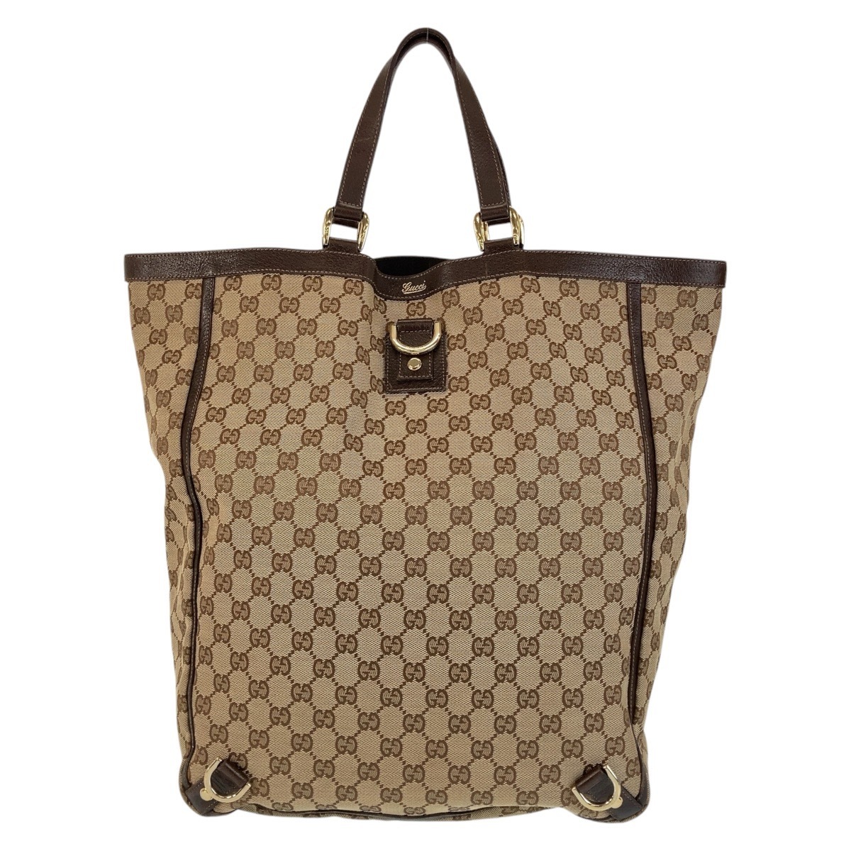 美品 アビー ブラウン ゴールド金具 GGキャンバス/レザー 130733 トートバッグ ショルダーバッグ レディース 501109