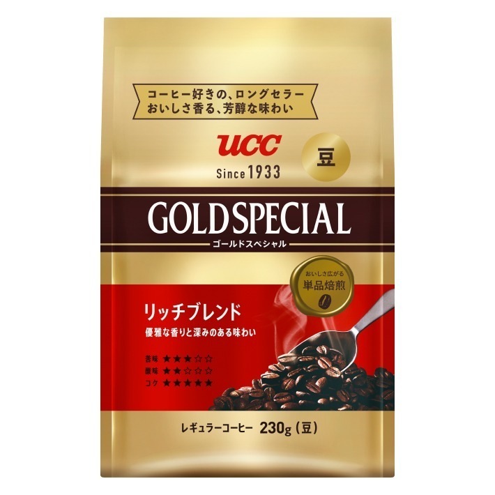 UCC 炒り豆 ゴールドスペシャル リッチブレンド 250g×12個 【レギュラーコーヒー 豆】