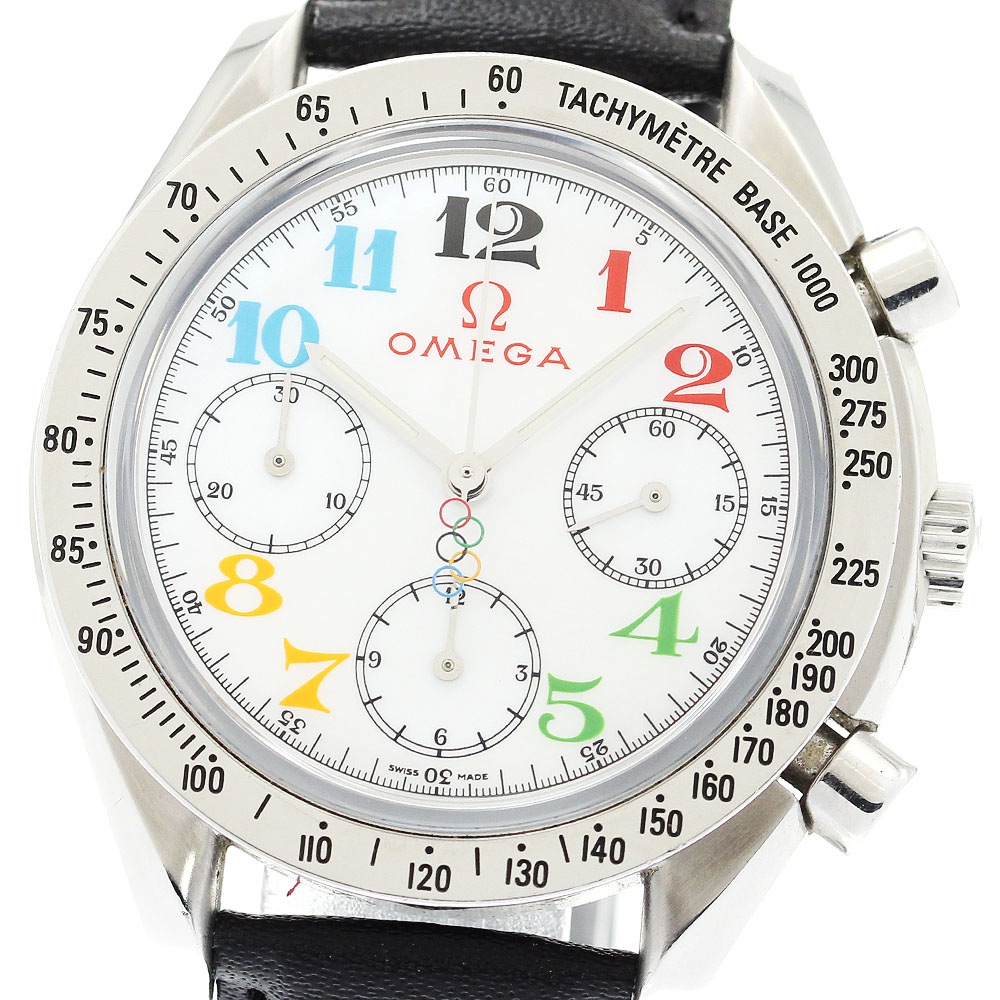 オメガ OMEGA 3836.70.36 スピードマスター オリンピック タイムレース コレクション クロノグラフ 自動巻き メンズ _880975【中古】